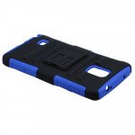 Wholesale Samsung Galaxy Note 4 TPE Armor Shell Holster Combo Belt Clip (Blue)